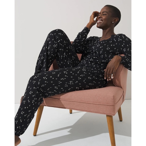 SOMA - SOMAWKND Sunday Lounge Set Black with stars sz:M - Picture 1 of 4